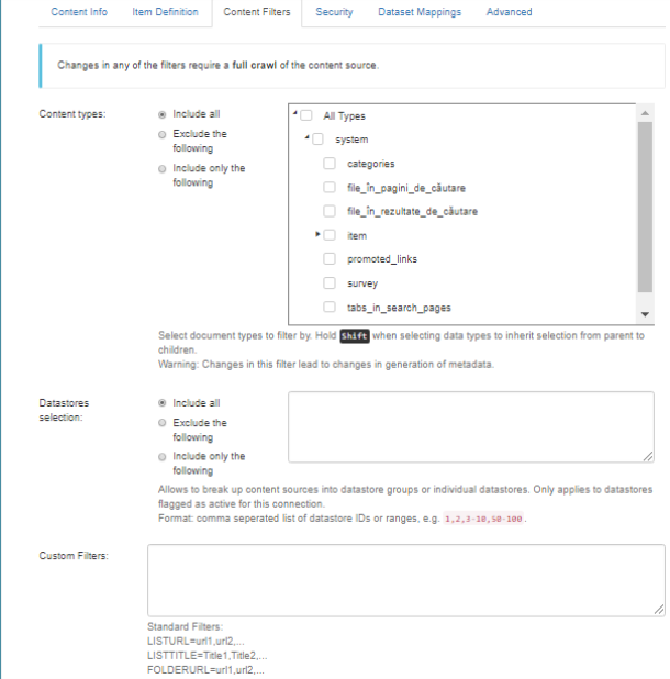 See the Content Filters page.