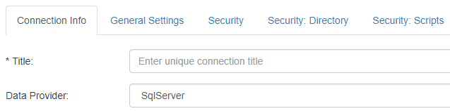 See the Connection Info page. See the Connection Info page.