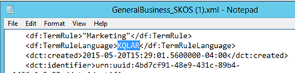 See an example of the General Business taxonomy in Notepad.