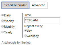 See the Schedule builder UI section.