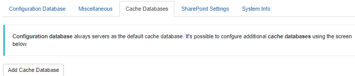 See the Cache Databases page.