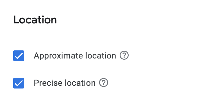 screenshot of location accuracies consent in google play data-safety form