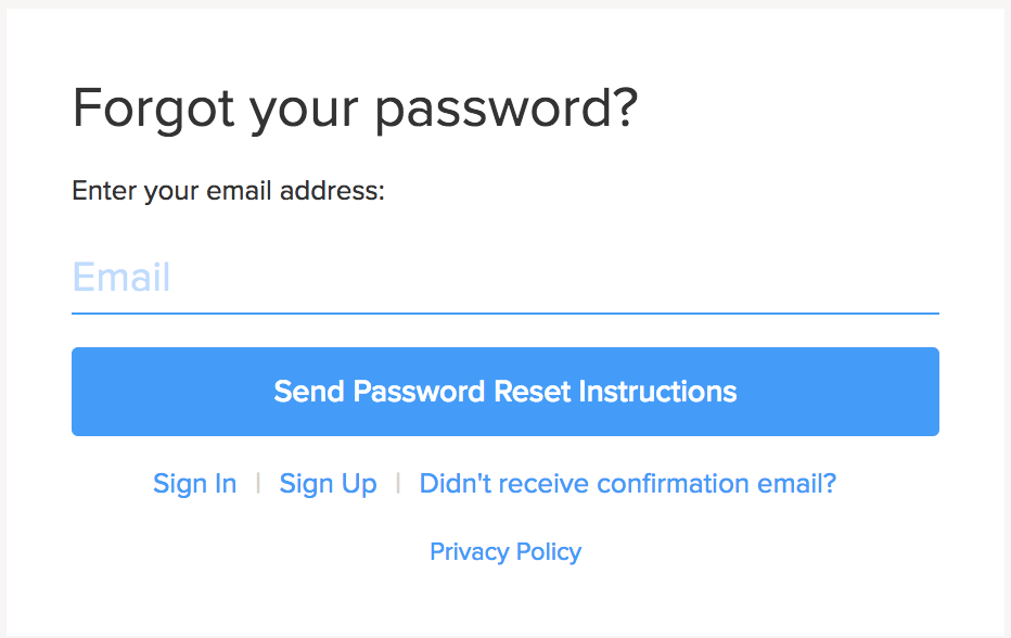 Password reset instructions