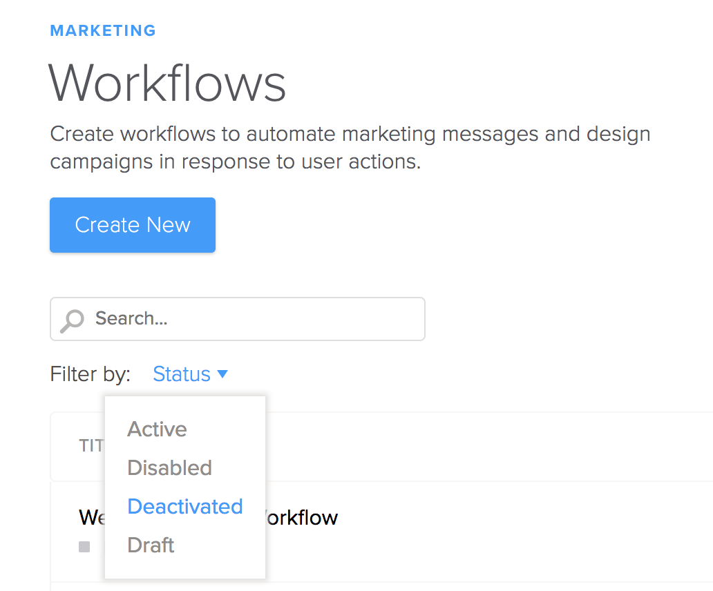 Fliter workflow status