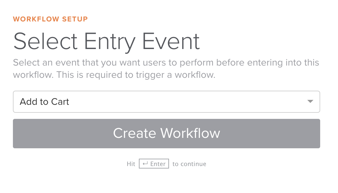 Select workflow entry event