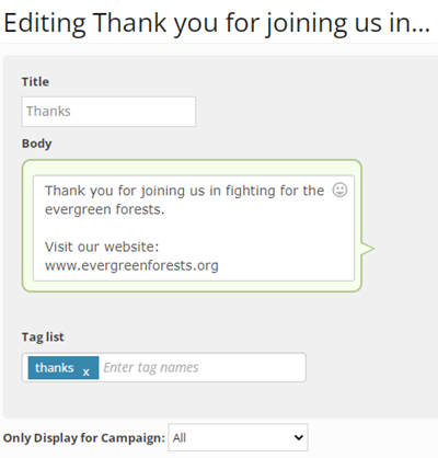 Edit canned response