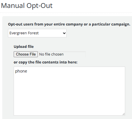 Manual opt-out