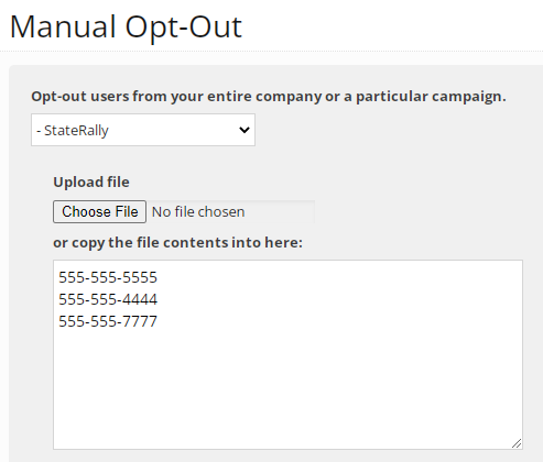 Manual opt out