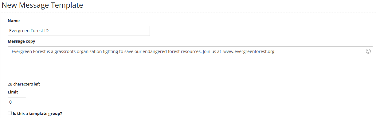 New message template