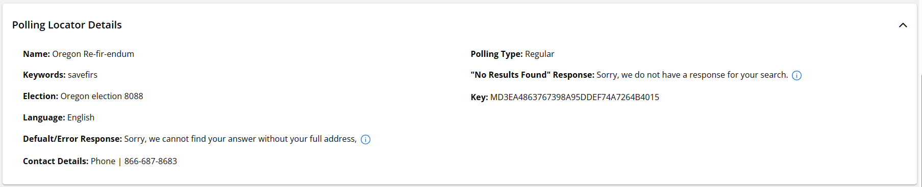 Polling locator details