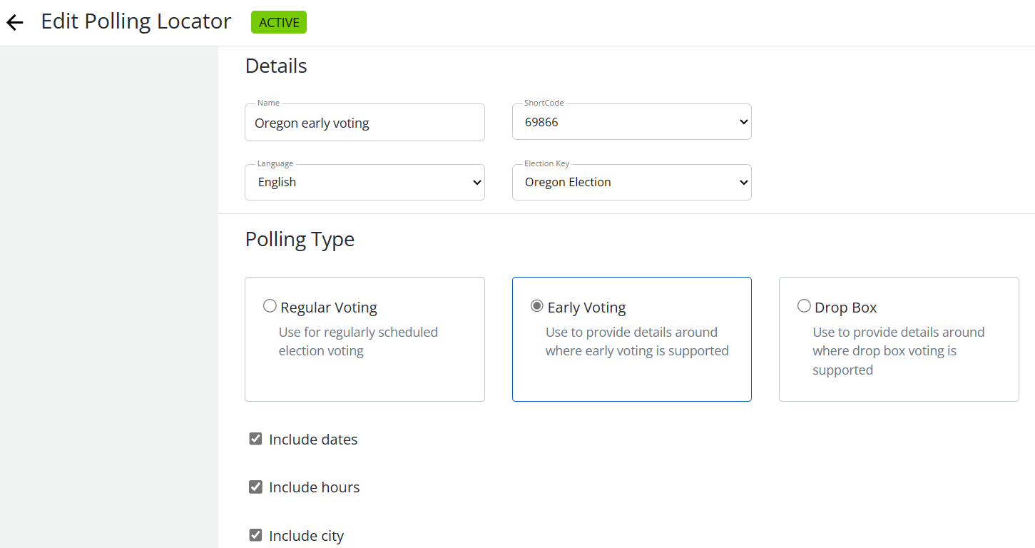 Polling locator page