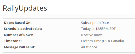 Relative schedule summary