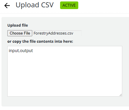 Upload CSV