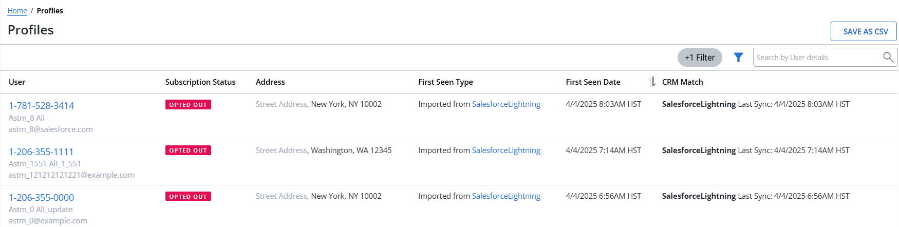 profile - salesforce lightning