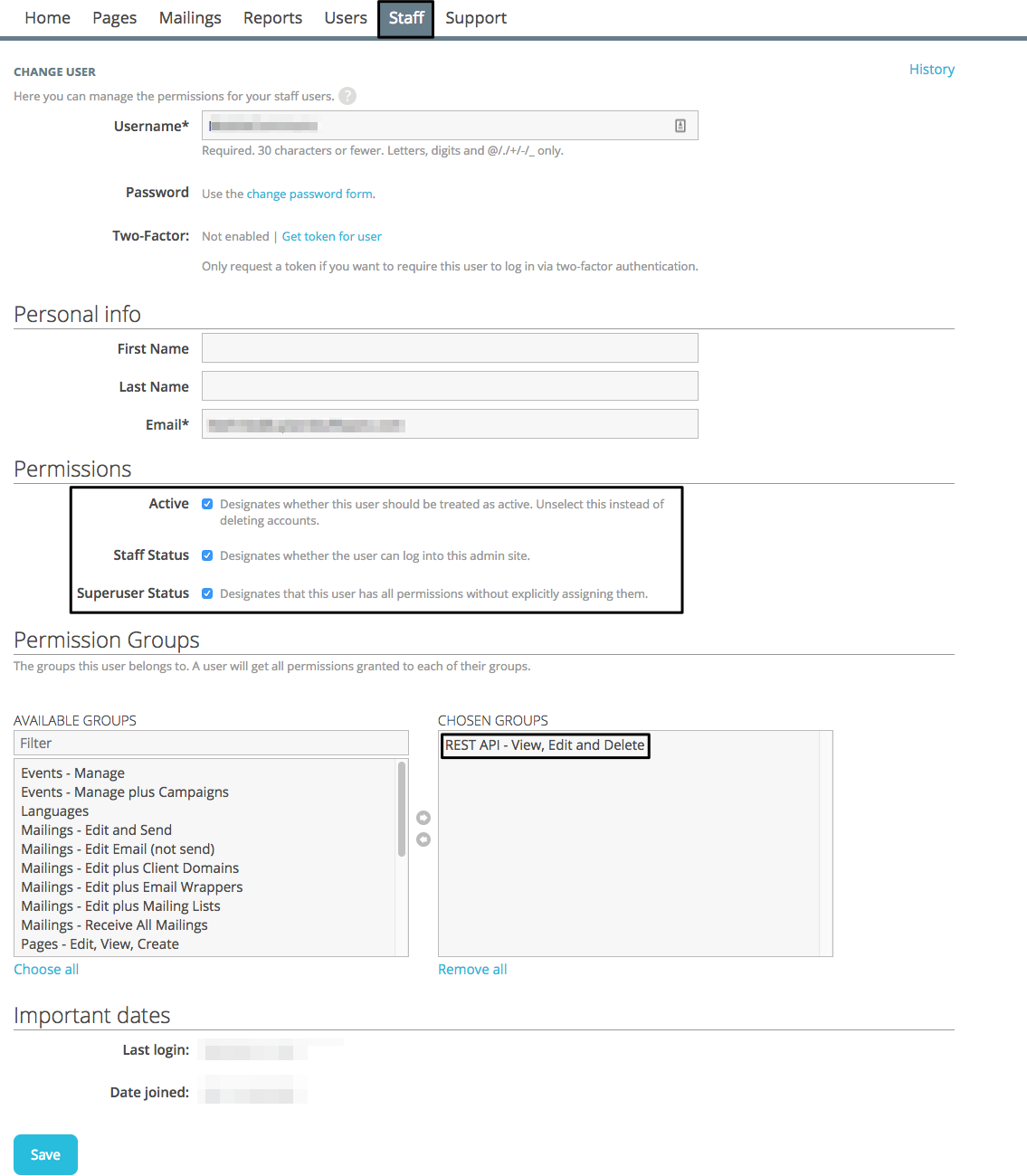 ActionKit credentials