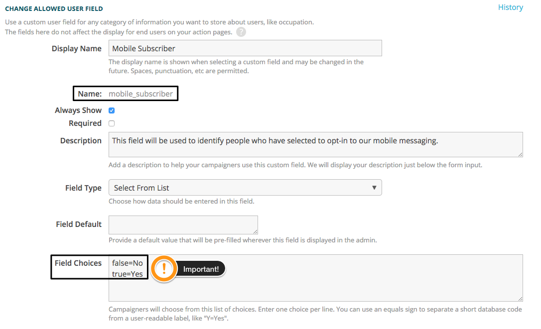 Add subscriber field