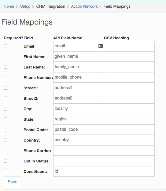 Field mapping