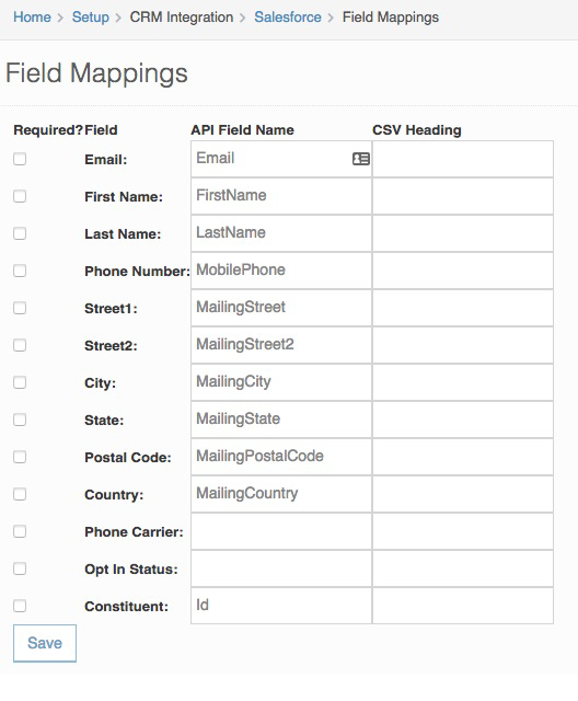 Field mapping