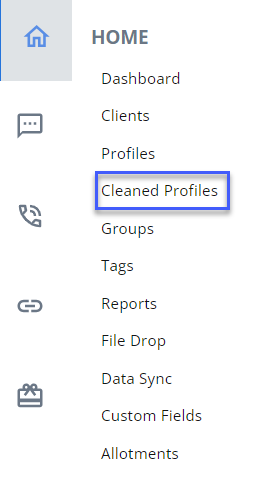 Cleaned Profiles in Home Menu