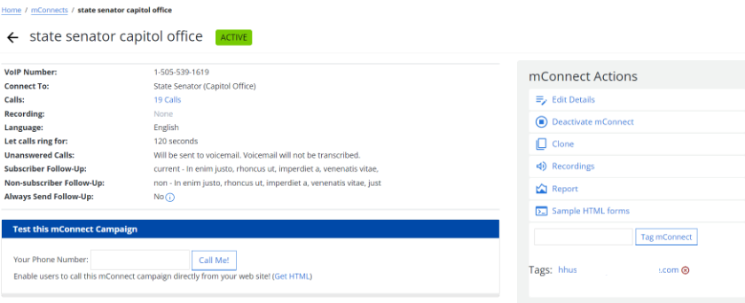 The old mConnect page.