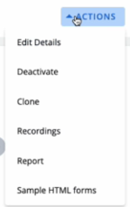 The Actions drop-down menu.