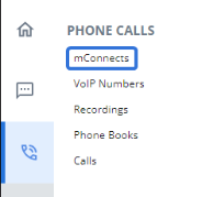 Select Phone Calls and then mConnects.