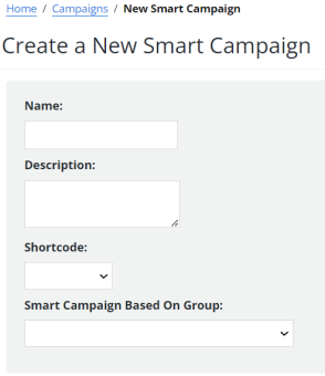 The old "Create a Smart Campaign" page.