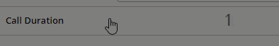 Select the "Call Duration" column header to change the sorting.