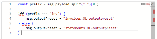 An example of a script in Automate, in an editing window with feedback on the script. 