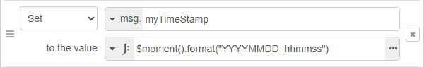 Setting msg.myTimeStamp using a JSON expression.
