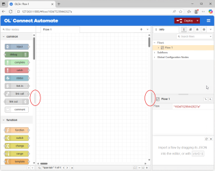 Image of the dedfault OL Connect Automate screen, as described in the text. 