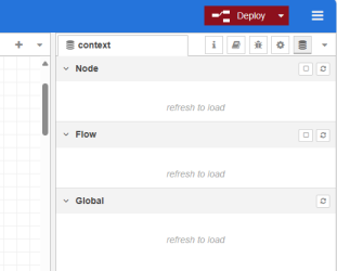 The context panel, showing the view three views available. 