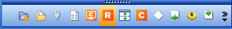The default Plug-in Bar list of icons, as listed below. 