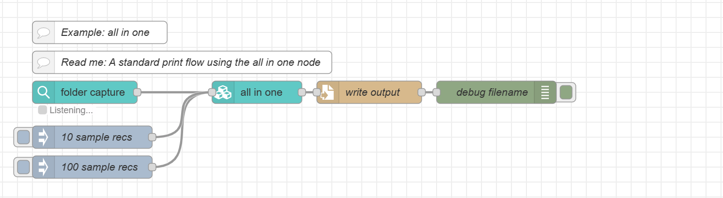 Sample Print flow: capture data