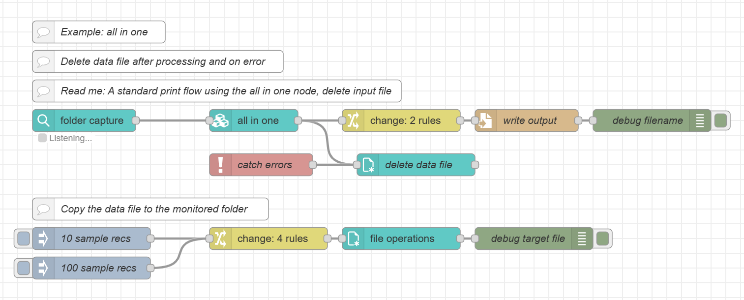 Sample Print flow: delete data file