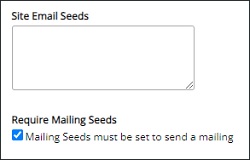 Screen capture showing new checkbox option for mandating mailing seeds