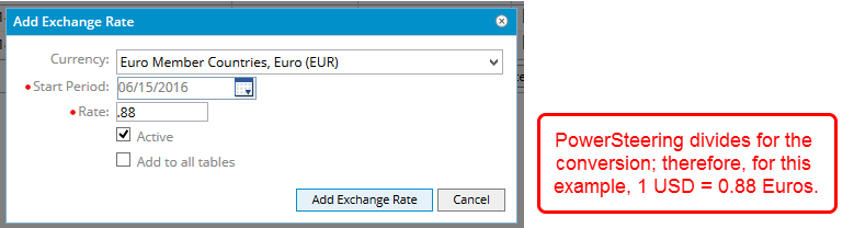 Enter Exchange Rate Information