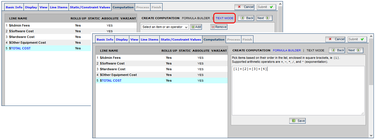 Create Formula in Free-From Text Field