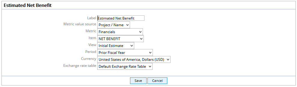 Select Metric Information