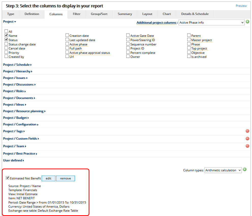 View Metric Value