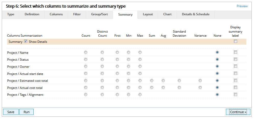 Add Summary Data