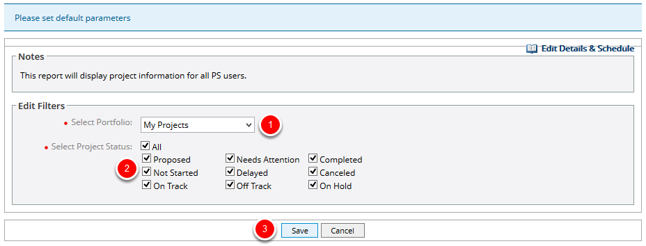 Set Default Parameters