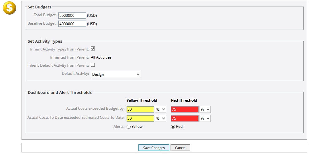 Enter Budget Details