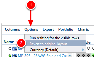 Click Options - Revert Layout