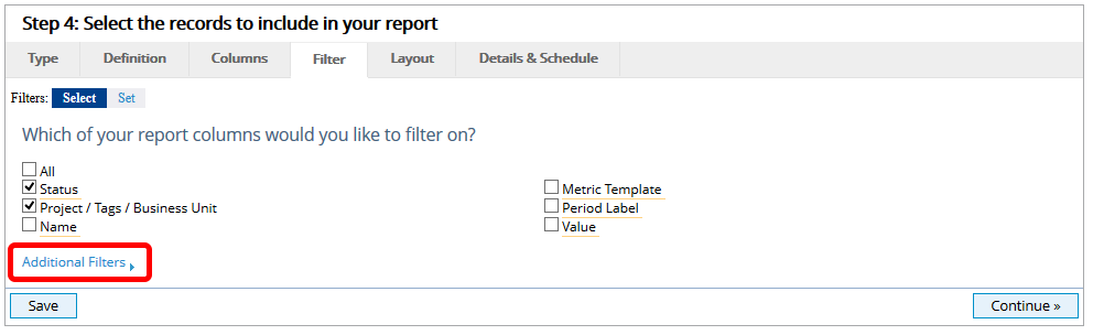 Click Additional Filters