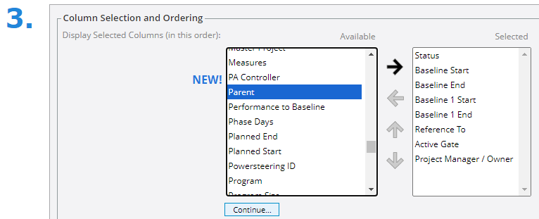 The "Parent" column can now be added to Dashboard Layouts.