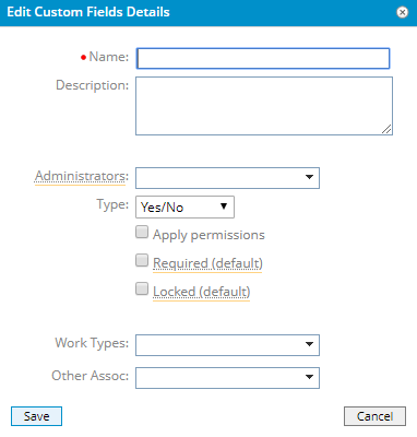 Edit Custom Field Details