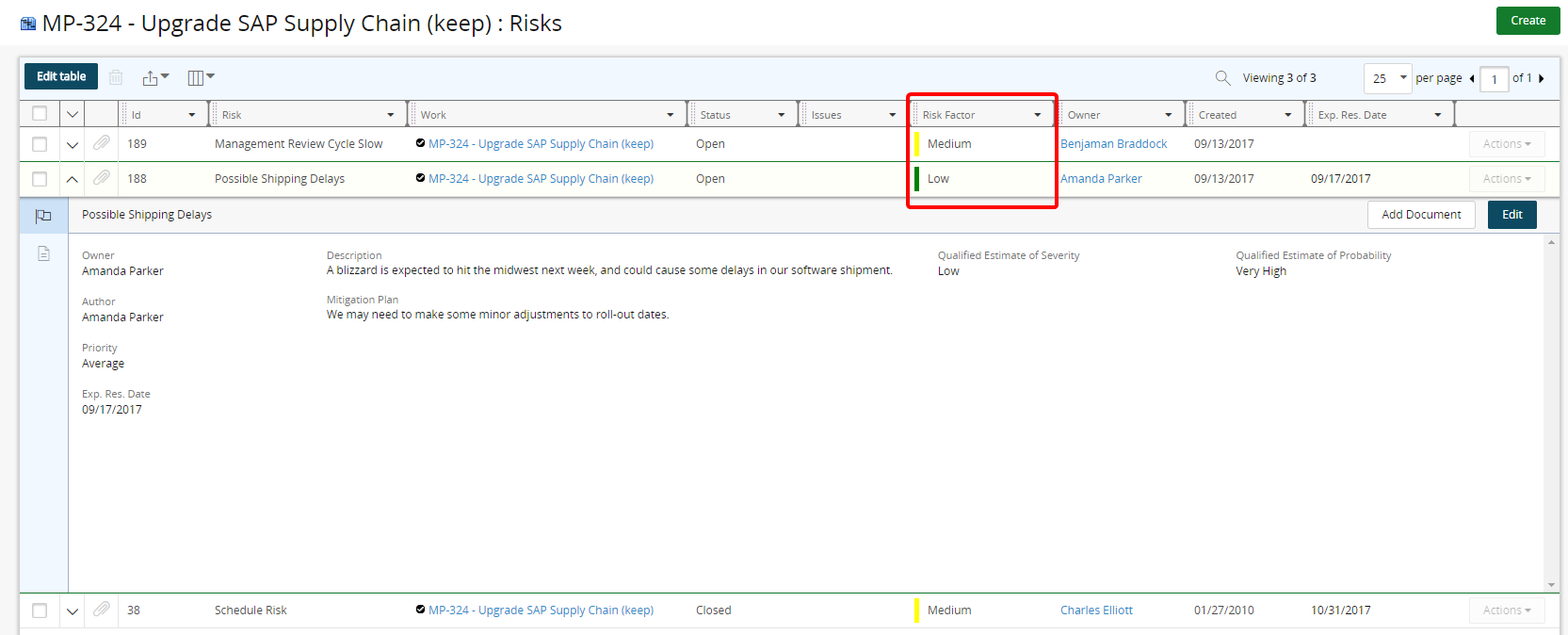 Example Risk