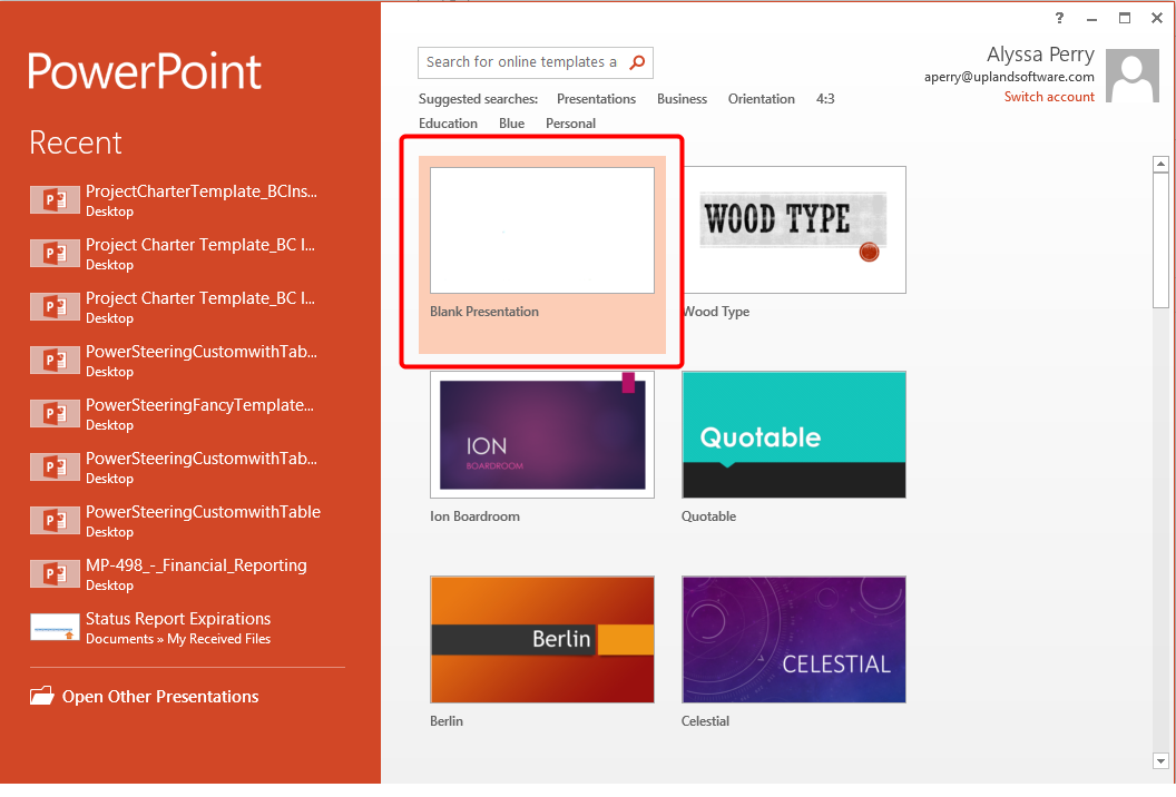 Create New Blank Presentation