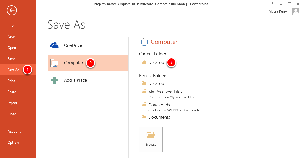 Save PowerPoint File